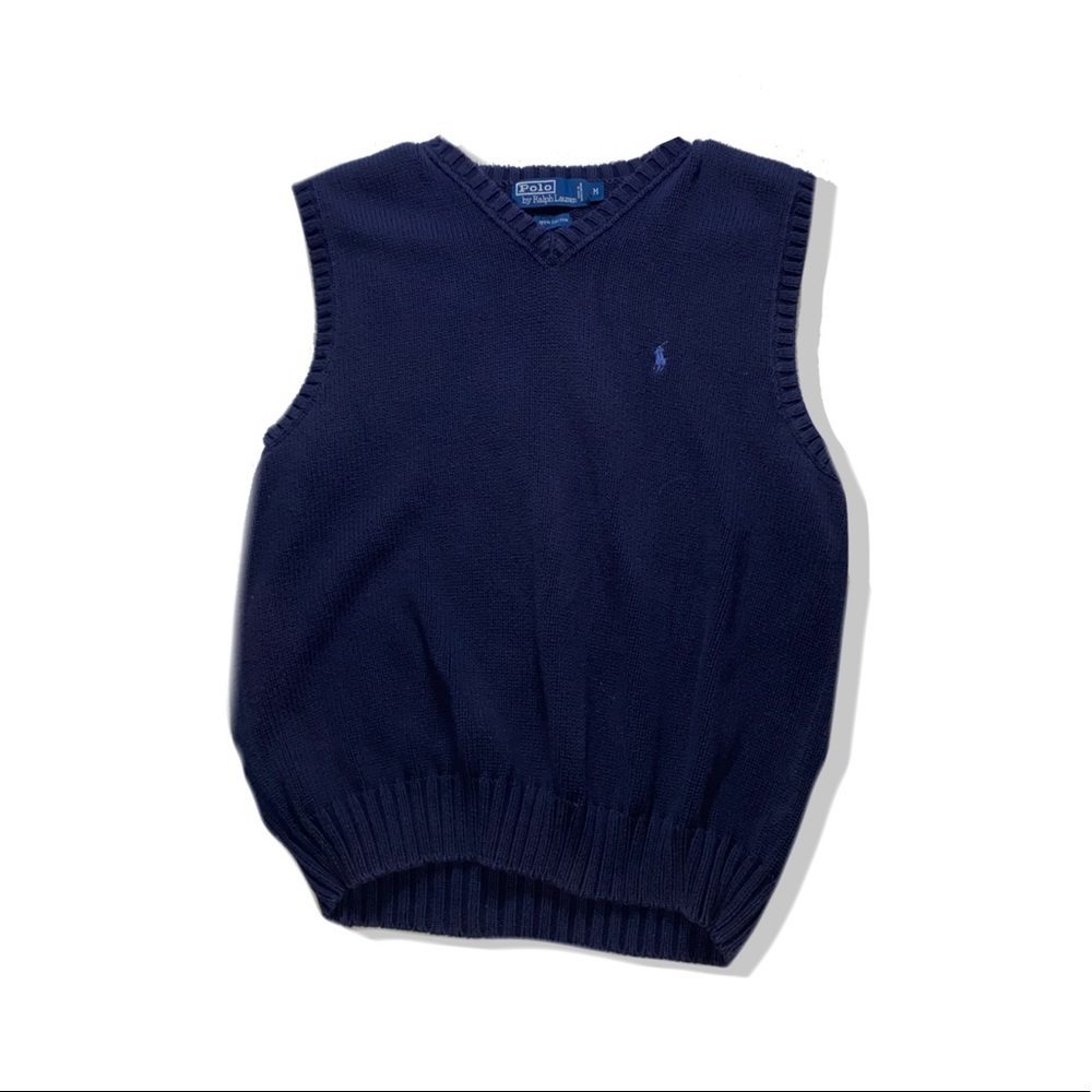 Polo Vest Sweater %100 cotten (Navy Blue)